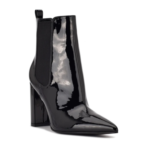 Black Patent Leather Ankle Boots - Picture 2 of 13